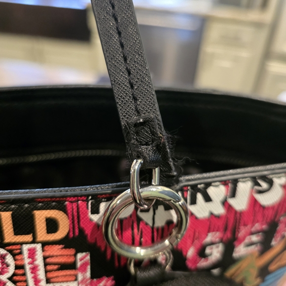 Karl Lagerfeld Paris Multicolor Logo Print Zipper Tote Bag - Picture 7 of 8